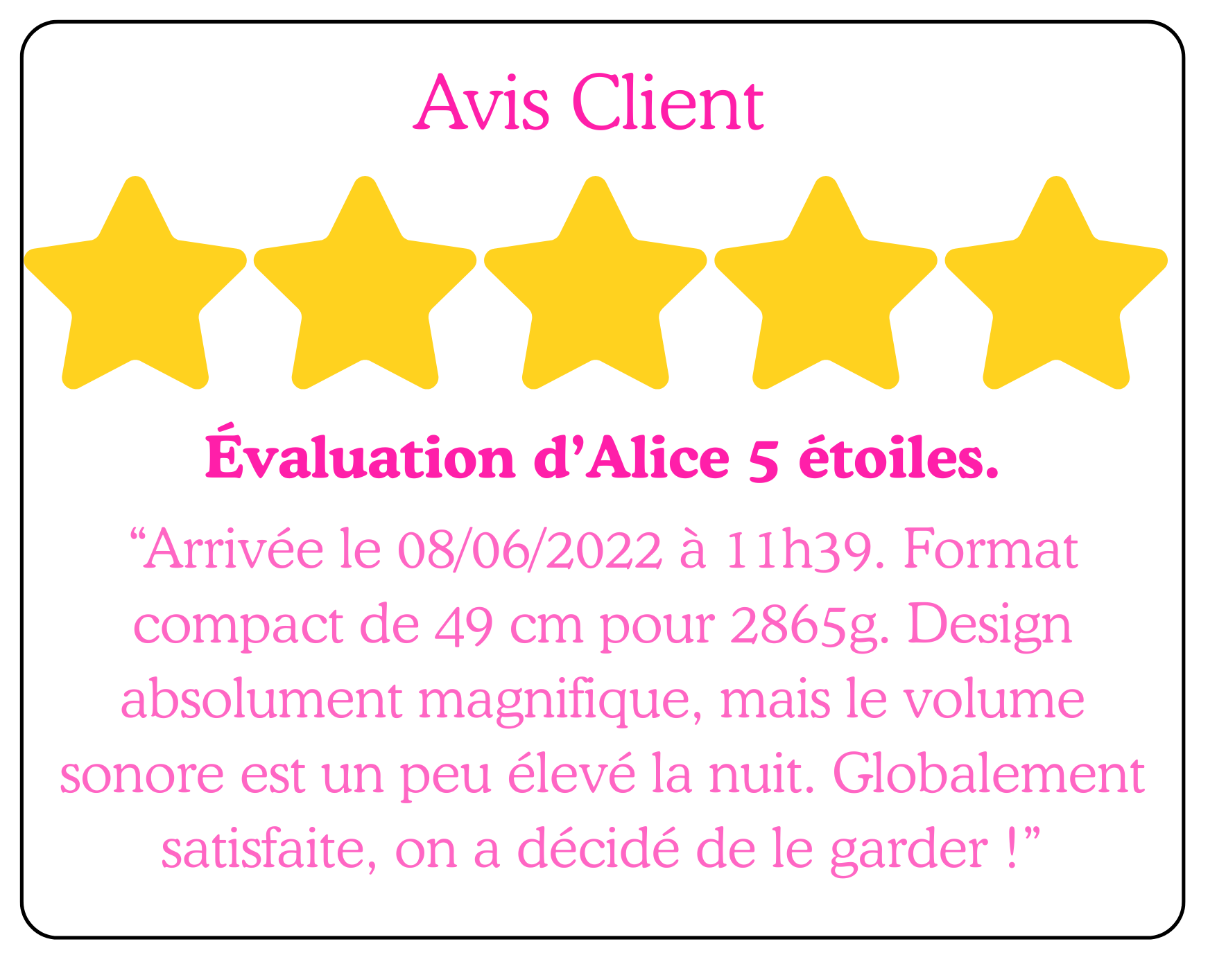 Avis Client  18 x 25,5 cm